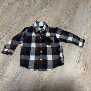 Kids Plaid Button-Up Shirt - Brown, Blue, White